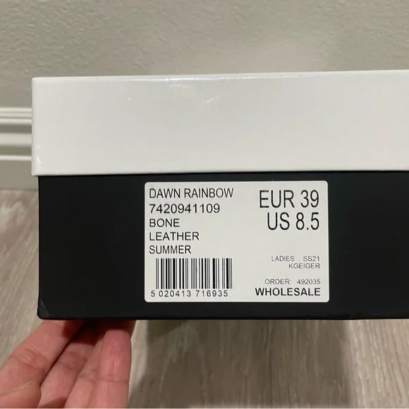 🌈 NIB Kurt Geiger Dawn Rainbow bone leather crystal strap sandal sz 8.5 🌈 - Picture 6 of 7